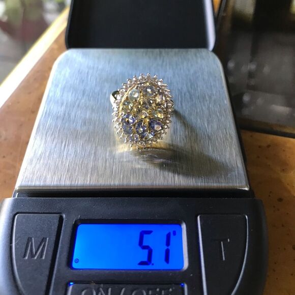 Natural Tanzanite Rare Green Tanzanite Sterling Silver Cocktail Ring Size 5 - Picture 7 of 10